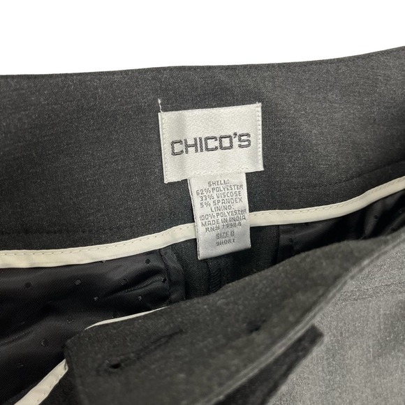 Chico's Grey Polyester Buttons Ankle Pants 4 - Picture 3 of 4